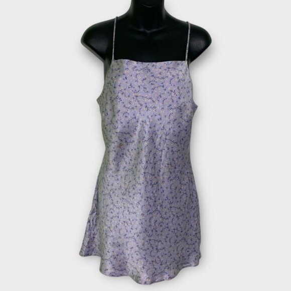 Zara Floral Satin Slip Mini Dress - Picture 7 of 10